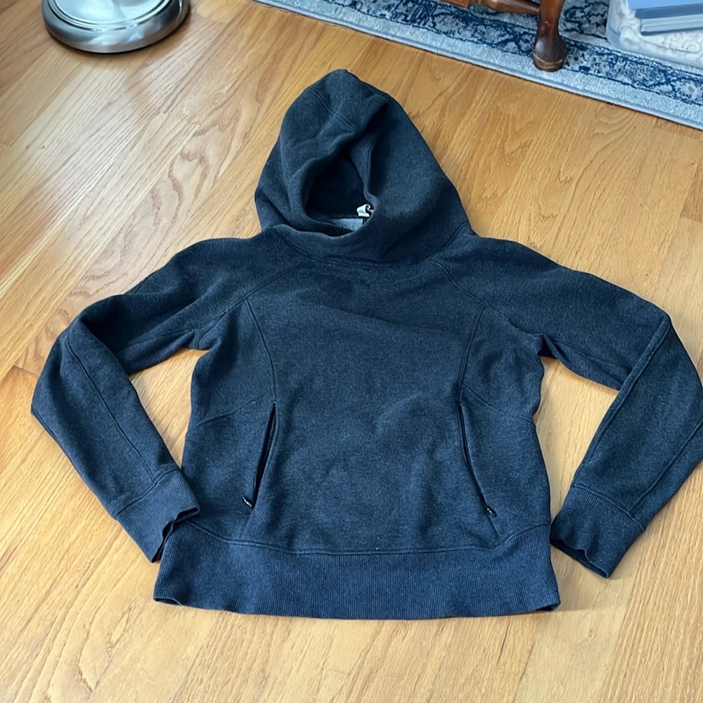 Lululemon Under Wraps Pullover Hoodie Cowl Neck Heathered Medium Grey size 6